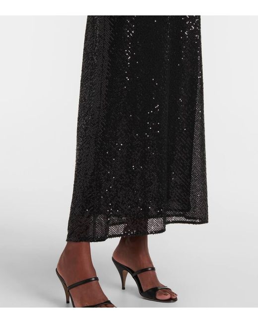 Falda Larga Ardith Con Lentejuelas Rixo de color Black