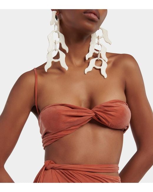 Jacquemus Brown Le Bandeau Asymmetric Top
