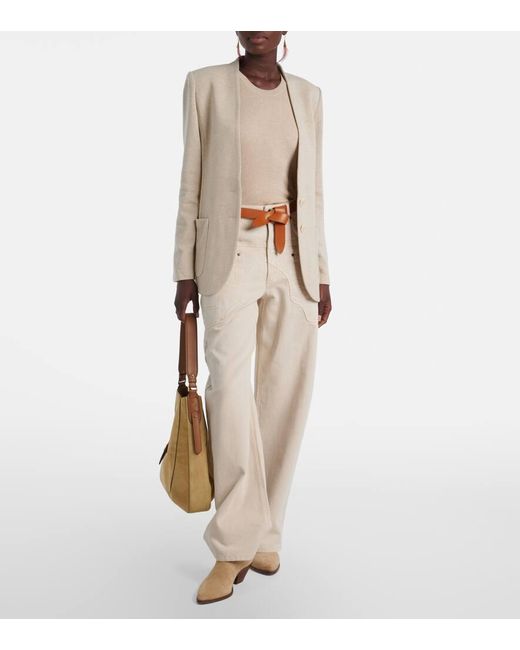 Chaqueta Olivia En Mezcla De Lana Isabel Marant de color Natural