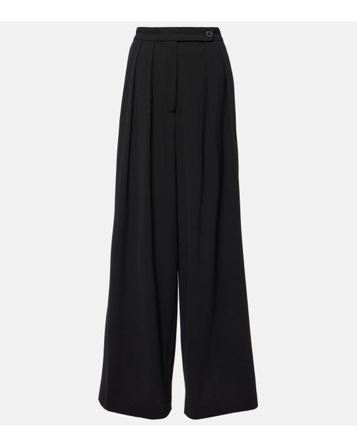 Dries Van Noten Black Pleated Wool-blend Pants