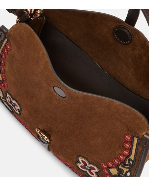 Etro Brown Suede Shoulder Bag