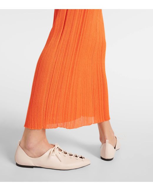 Stella McCartney Natural Terra Faux Leather Lace-up Ballet Flats