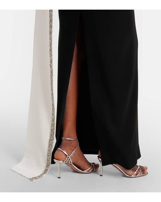 Roland Mouret Black Verzierte Robe Aus Crepe