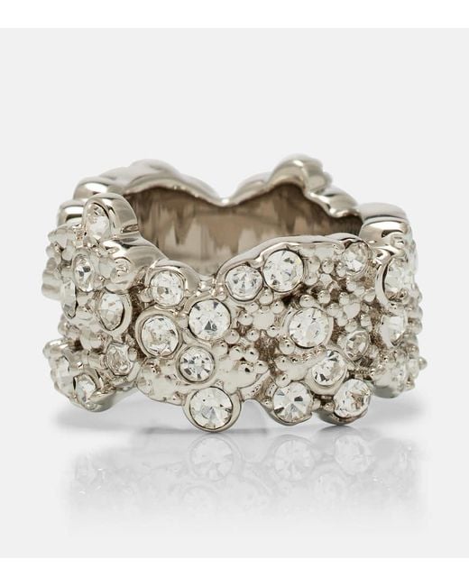 Anello Con Cristalli di Jil Sander in Gray
