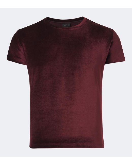 Gucci Red Silk-Blend T-Shirt for men