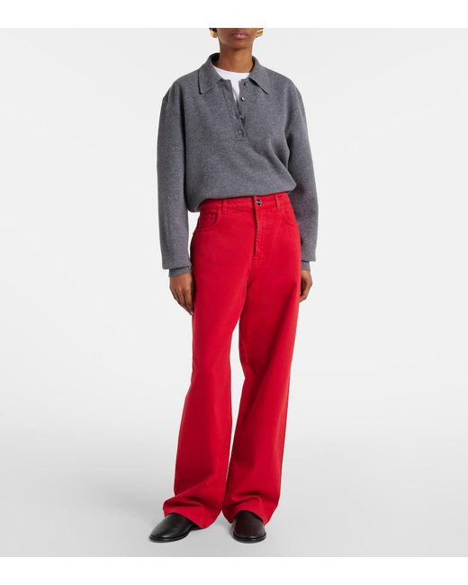 Rohe Red Mid-Rise Wide-Leg Jeans