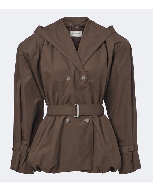 Chaqueta De Algodon Con Capucha Y Cinturon Magda Butrym de color Brown