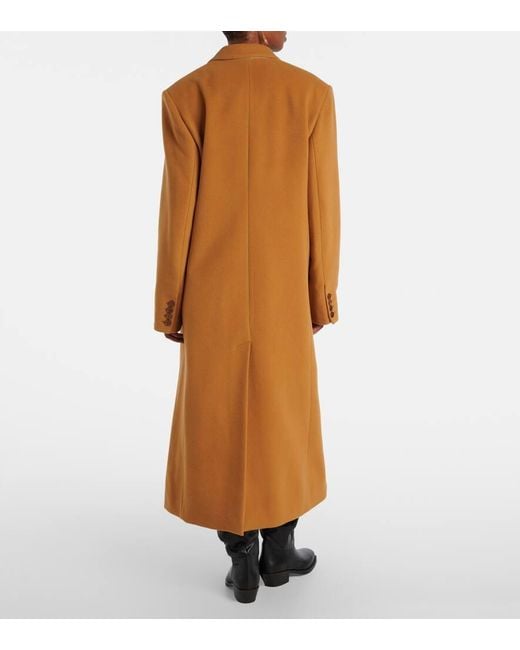 Isabel Marant Brown Mantel Ellenita Aus Einem Wollgemisch