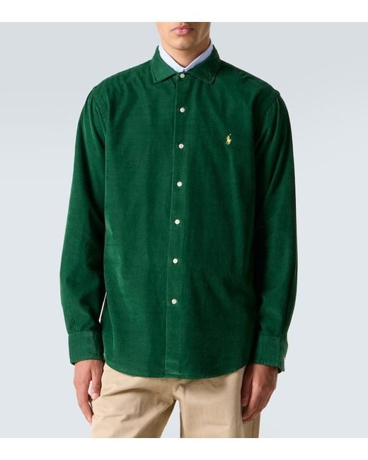 Polo Ralph Lauren Green Cotton Corduroy Shirt for men