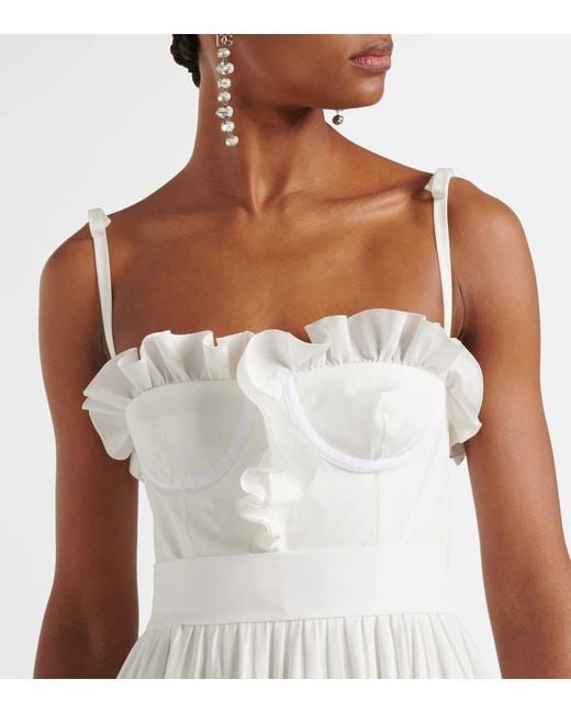 Giambattista Valli White Ruffled Cotton Maxi Dress
