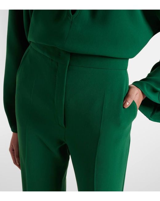 Max Mara Green Gerade High-Rise-Hose Aus Cady