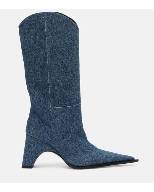 Coperni Blue Bridge Denim Cowboy Boots