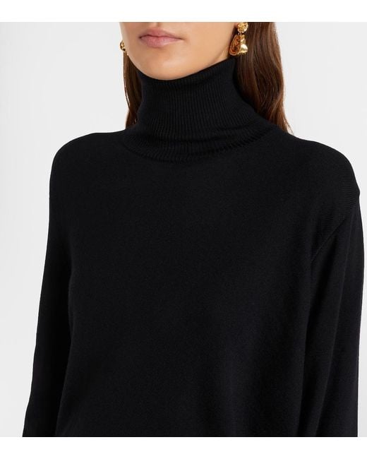 Magda Butrym Black Knitted Wool Gown