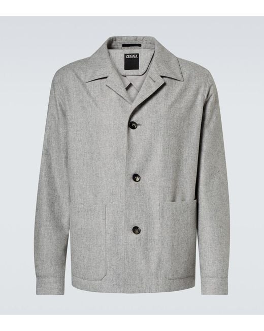 Zegna Gray Alpe Wool Jacket for men
