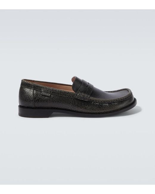 Loewe Black Campo Leather Penny Loafers for men