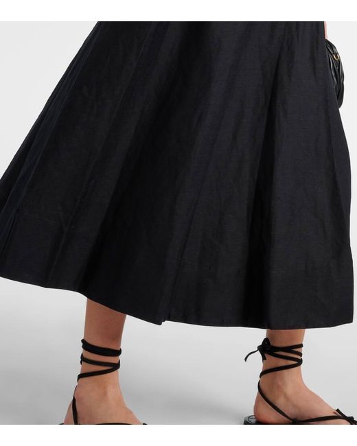 Jonathan Simkhai Black Malena Linen-blend Midi Dress