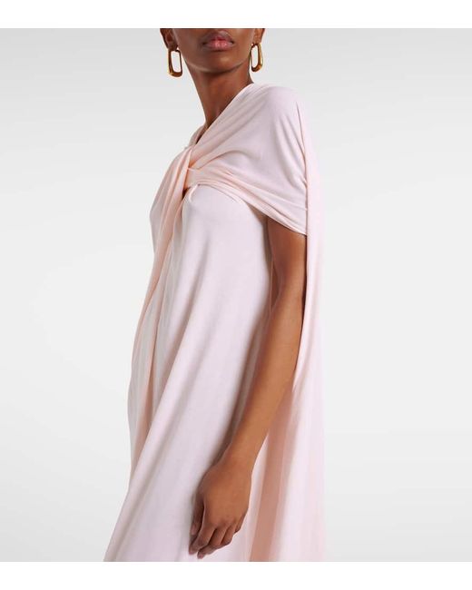 Jil Sander Pink Draped Crepe Jersey Gown