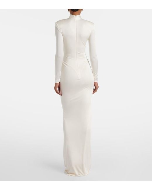The New Arrivals Ilkyaz Ozel White Darja Ruched Gown