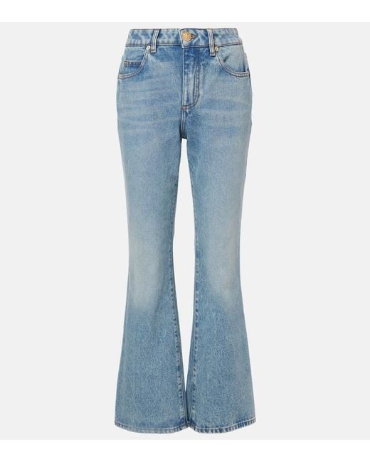 Balmain Blue Low-Rise Bootcut Jeans