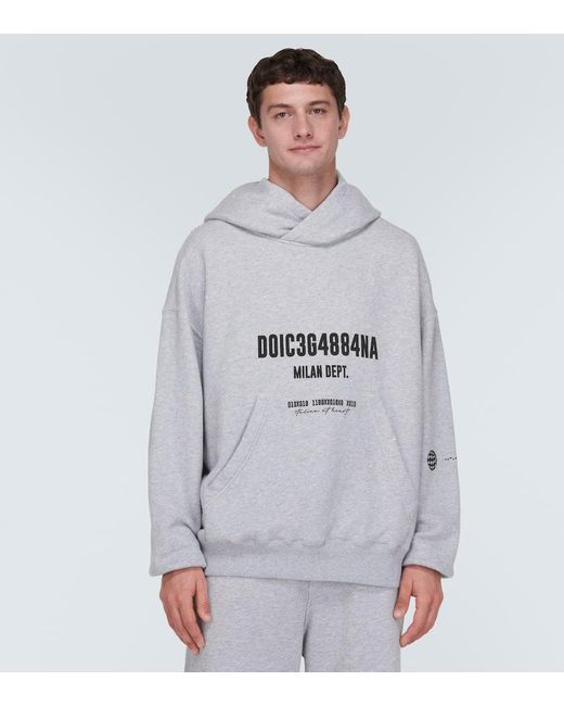 Dolce & Gabbana Bedrucktes Sweatshirt aus Baumwolle in Gray für Herren