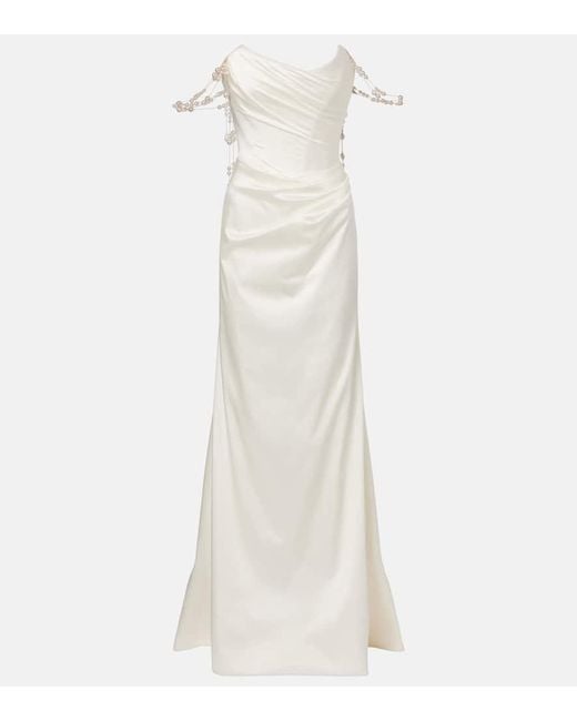 Vivienne Westwood White Bridal Charmer Embellished Gown
