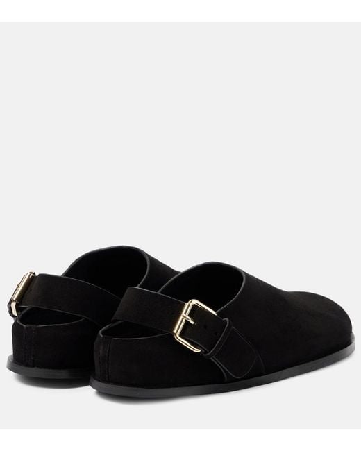A.Emery Black Louis Suede Buckle Clogs