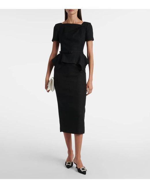 Roland Mouret Black Midikleid Aus Boucle