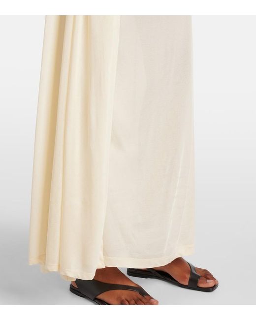 Totême  Natural Draped Scarf-Detail Jersey Wrap Dress