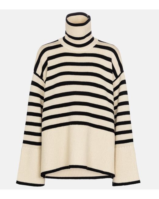 Totême  Multicolor Striped Turtleneck Wool-blend Sweater