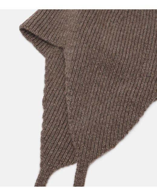 The Row Natural Soizic Ribbed-Knit Cashmere Hat
