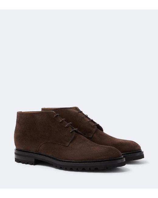 Kiton Brown Suede Desert Boots for men