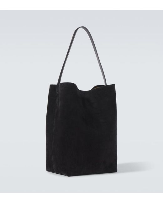 The Row Black N/S Park Large Suede Tote Bag for men