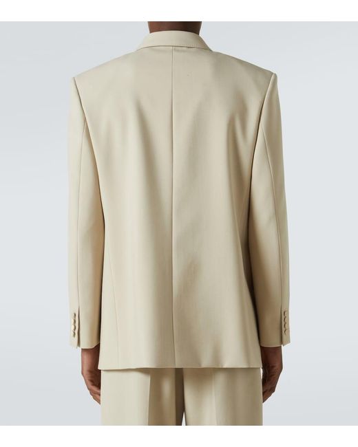 Saint Laurent Natural Wool Tuxedo Blazer With Satin Lapel for men