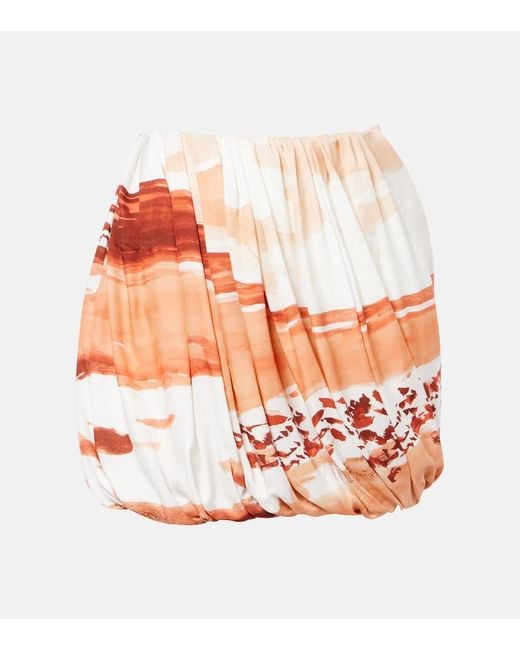 J.W. Anderson Orange Printed Draped Miniskirt