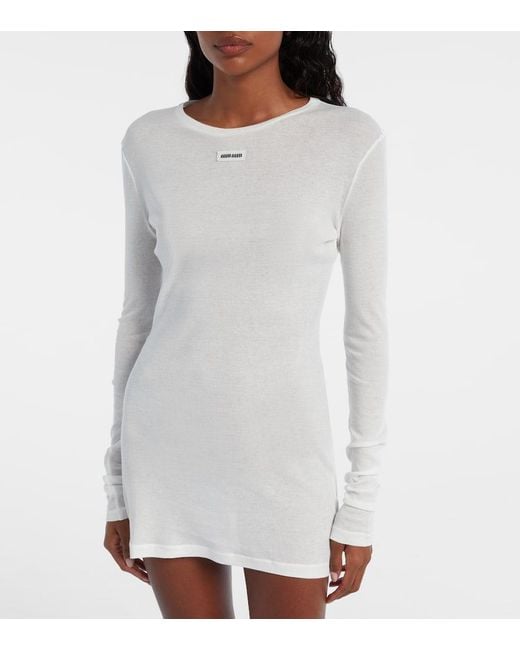 Miu Miu White Minikleid Aus Baumwoll-Jersey