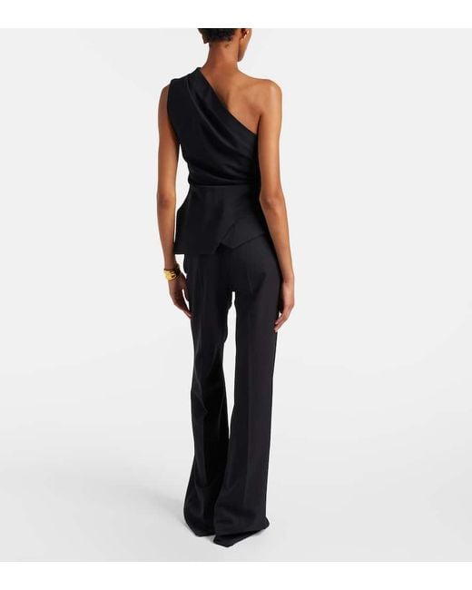 Rohe Black Asymmetric One-Shoulder Top