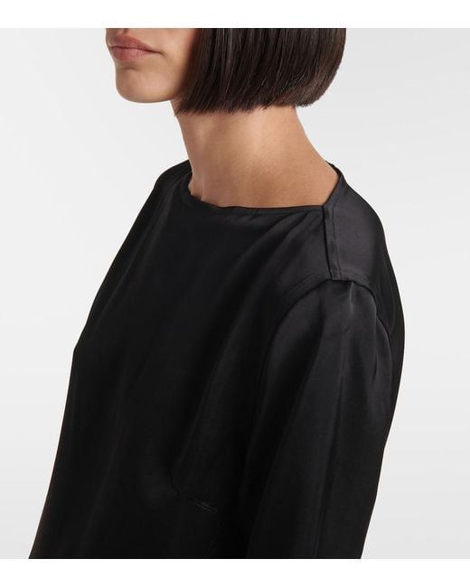 Totême Black Satin Top
