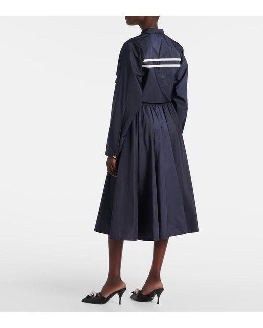 Prada Blue Re-Nylon Zip-Up Midi Skirt