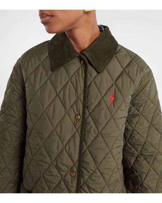 Polo Ralph Lauren Green Quilted Corduroy-Trimmed Jacket