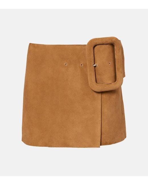 AMI Brown Suede Miniskirt