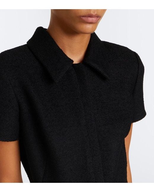 Fendi Black Wool-Blend Boucle Midi Dress