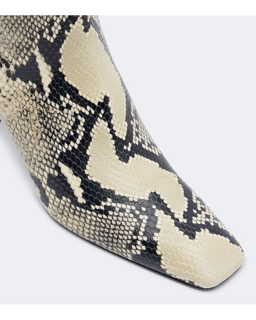 Totême Natural Snake-Effect Leather Ankle Boots
