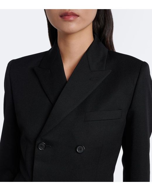 Nili Lotan Black Noah Double-Breasted Virgin Wool Blazer