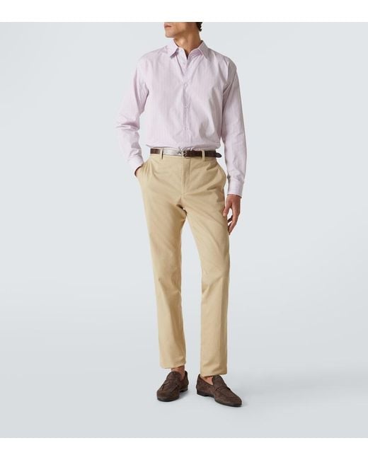 Etro Natural Slim-Fit Cotton-Blend Gabardine Trousers for men