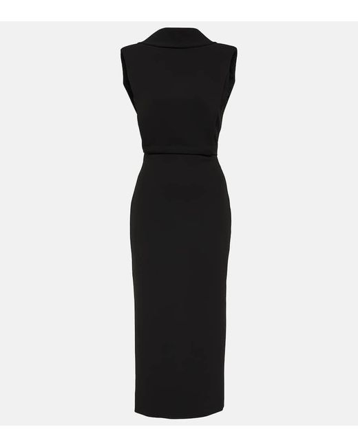 Roland Mouret Black Midikleid Aus Cady