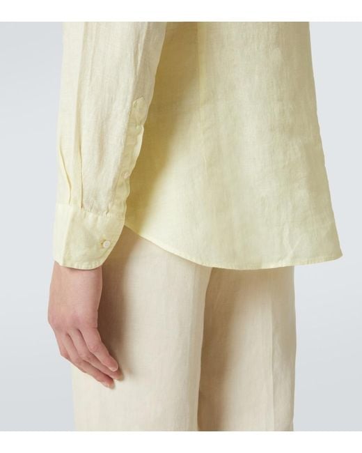Thom Sweeney Yellow Linen Shirt for men