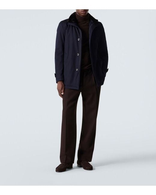 Herno Blue Virgin Wool Jacket for men