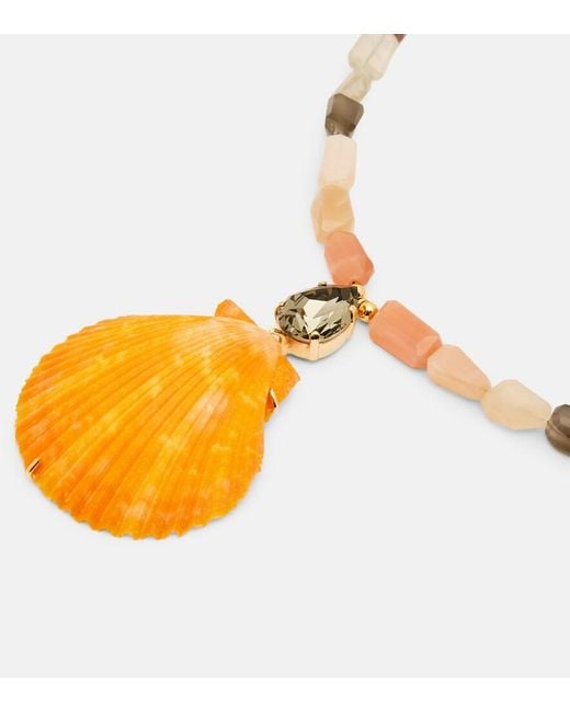Jennifer Behr Metallic Syrena Embellished Pendant Necklace