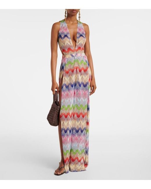 Missoni White Zigzag-Pattern Dress