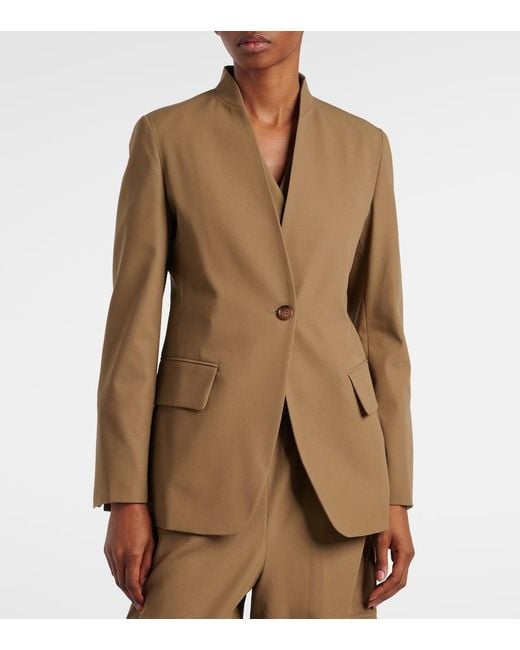 Max Mara Natural Segnale Cotton Twill Blazer